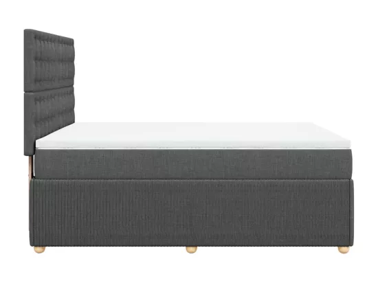 Sommier à lattes de lit avec matelas Gris foncé 160x200cm Tissu