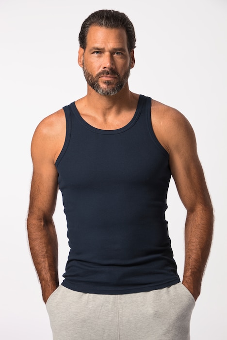 Tank Top, Rippe, ärmellos, bis 8XL