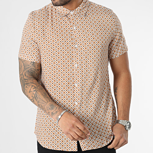 Chemise Manches Courtes Beige