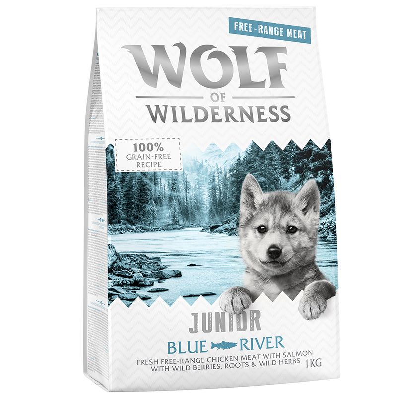 Wolf of Wilderness Junior Blue River poulet élevé en liberté, saumon
