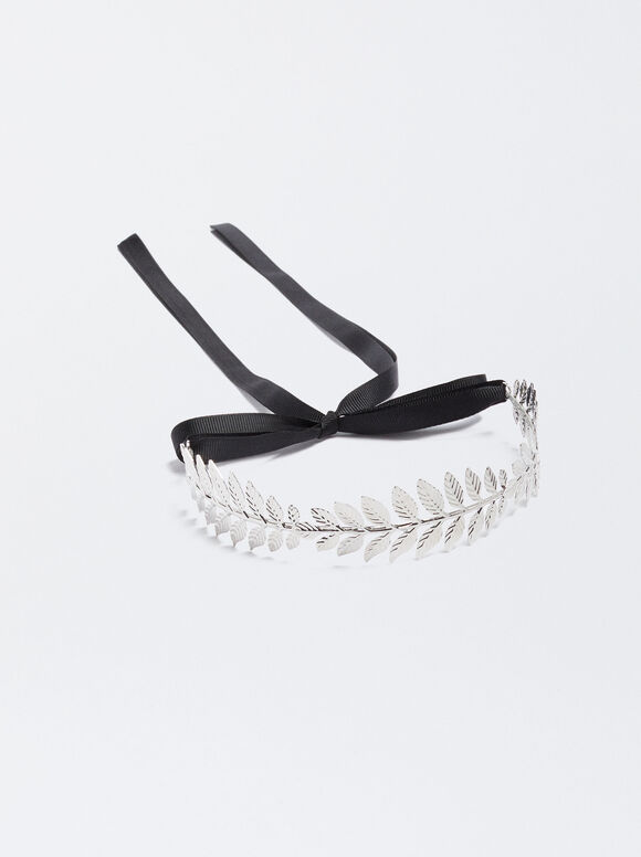 Diadema com Folhas - Plateado