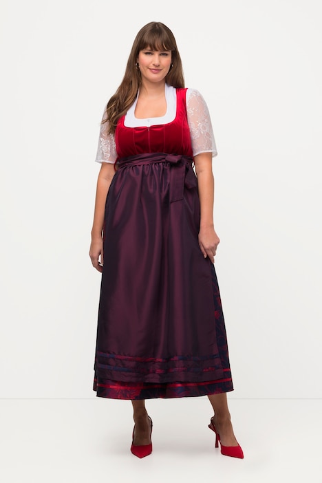 Dirndlbluse, Stehkragen, Carree-Ausschnitt, 1/2-Arm
