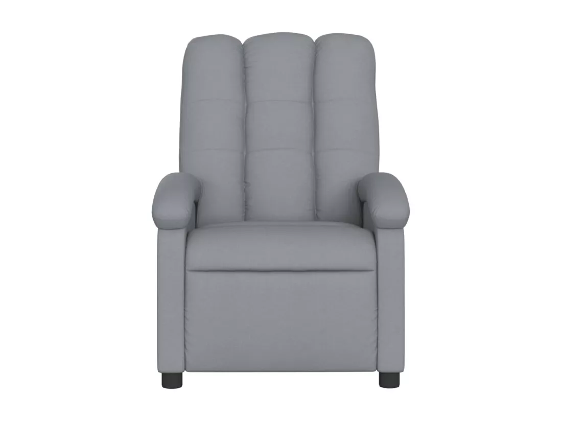 Fauteuil massant inclinable électrique gris clair tissu