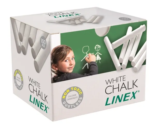 Kridt Linex rund hvid - (æske á 100 stk.)