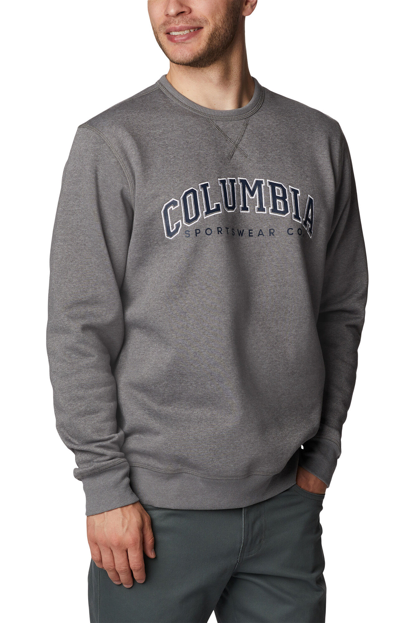 Moletom Columbia™ com gola redonda - Cinza Médio
