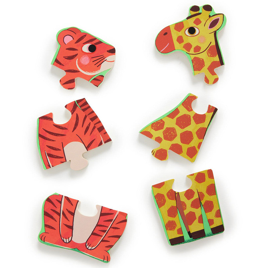 Djeco puzzel safaridieren - 4x3st