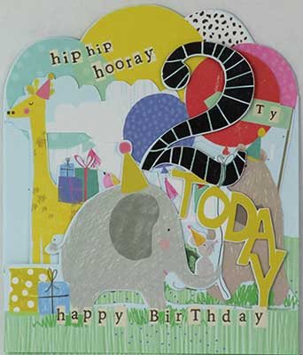 2nd Birthday Animal Party Card