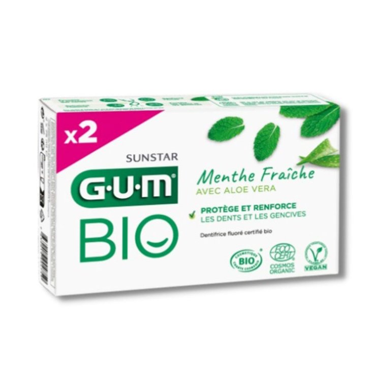 Dentifrices protection quotidienne bio Fresh Mint 2x75ml Gum