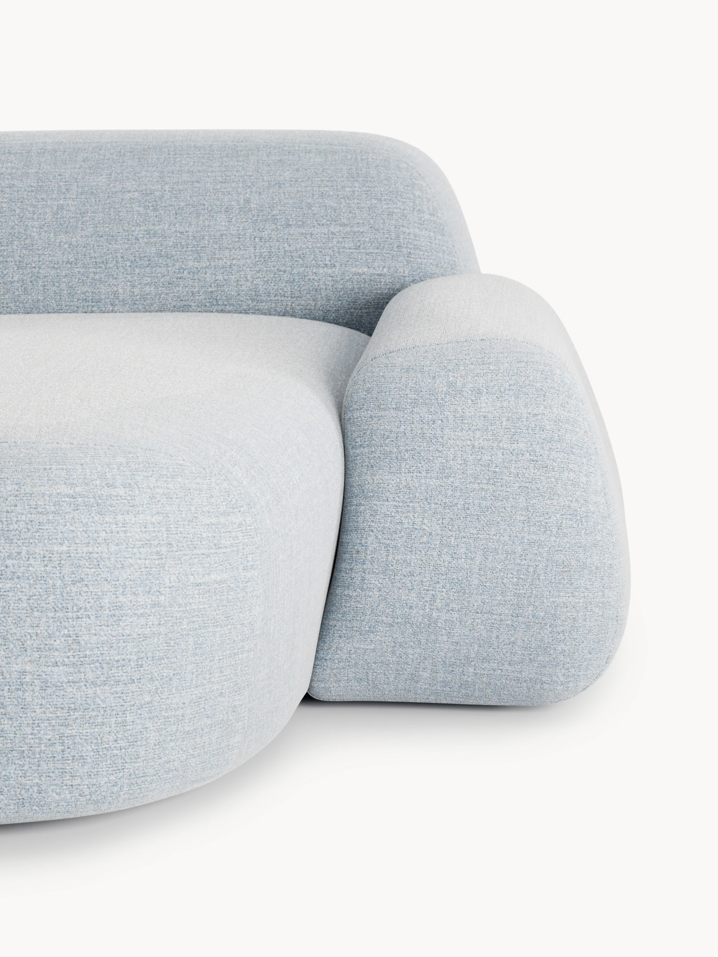Modulaire bouclé hoekbank Wolke (4-zits)
