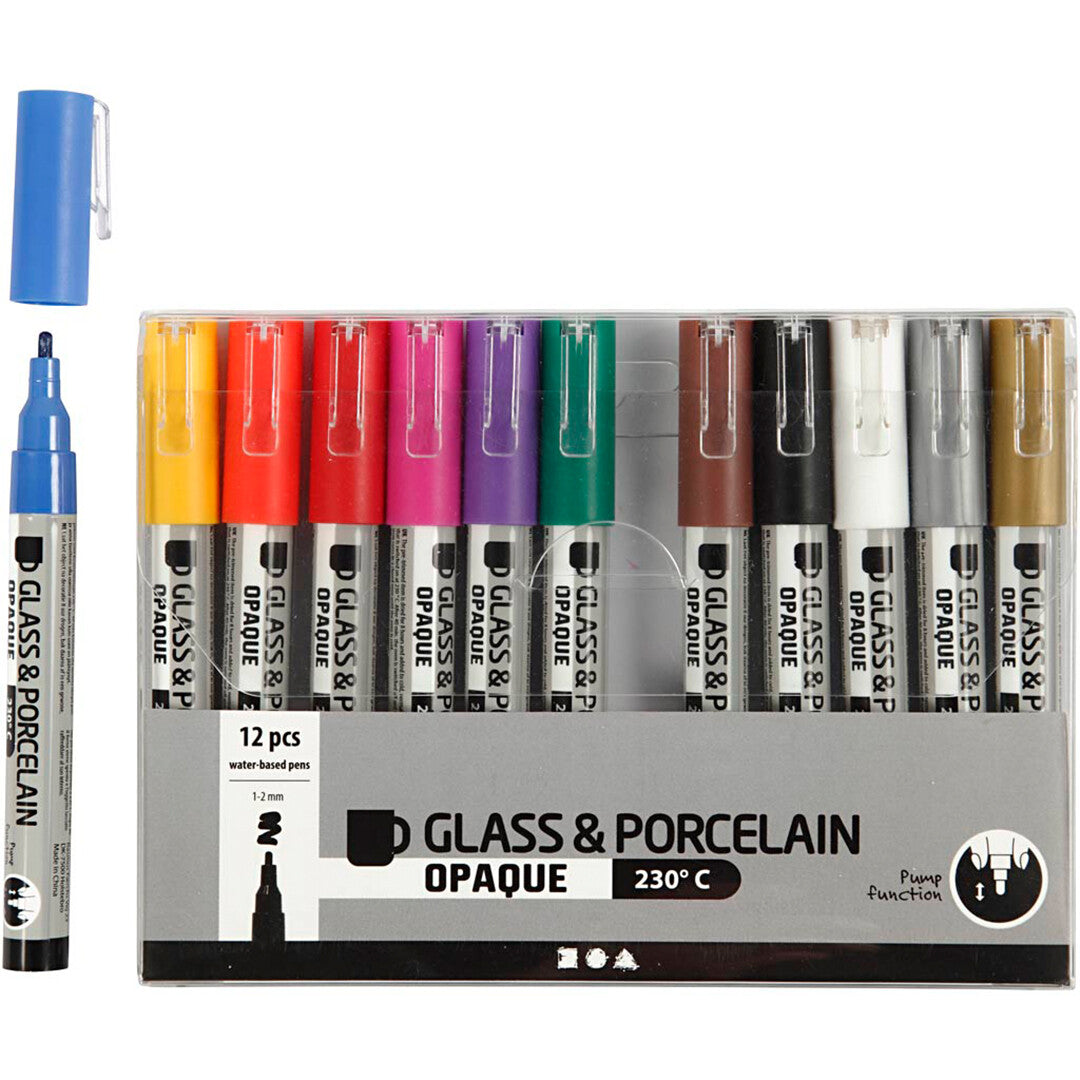 Creativ company glas- en porseleinstiften - 12st