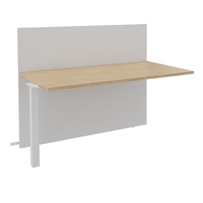 Banque d'accueil Module suivant haut OLA - L80 x H112 x P82,5 cm - structure blanc perle, plateau chêne clair