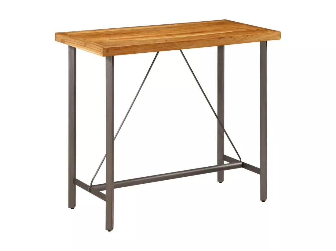 Table de bar Teck recyclé massif 120 x 58 x 106 cm