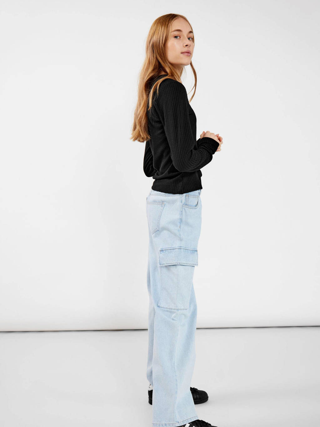 LMTD wide leg jeans NLFTARTIZZA light blue denim