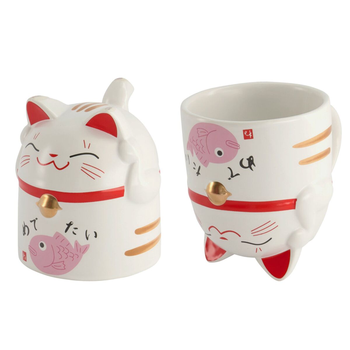 Kawaii Lucky Cat krus, 35 cl, pink