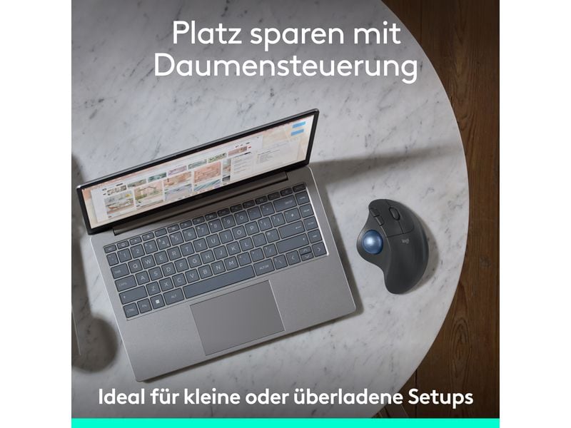 Logitech Trackball Ergo M575s Wireless Graphite Arbeiten in Ihrer Komfortzone mit dem kabellosen Ergo M575S Trackball