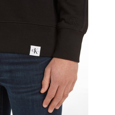 Sweatshirt homme Woven Tab Crew CALVIN KLEIN