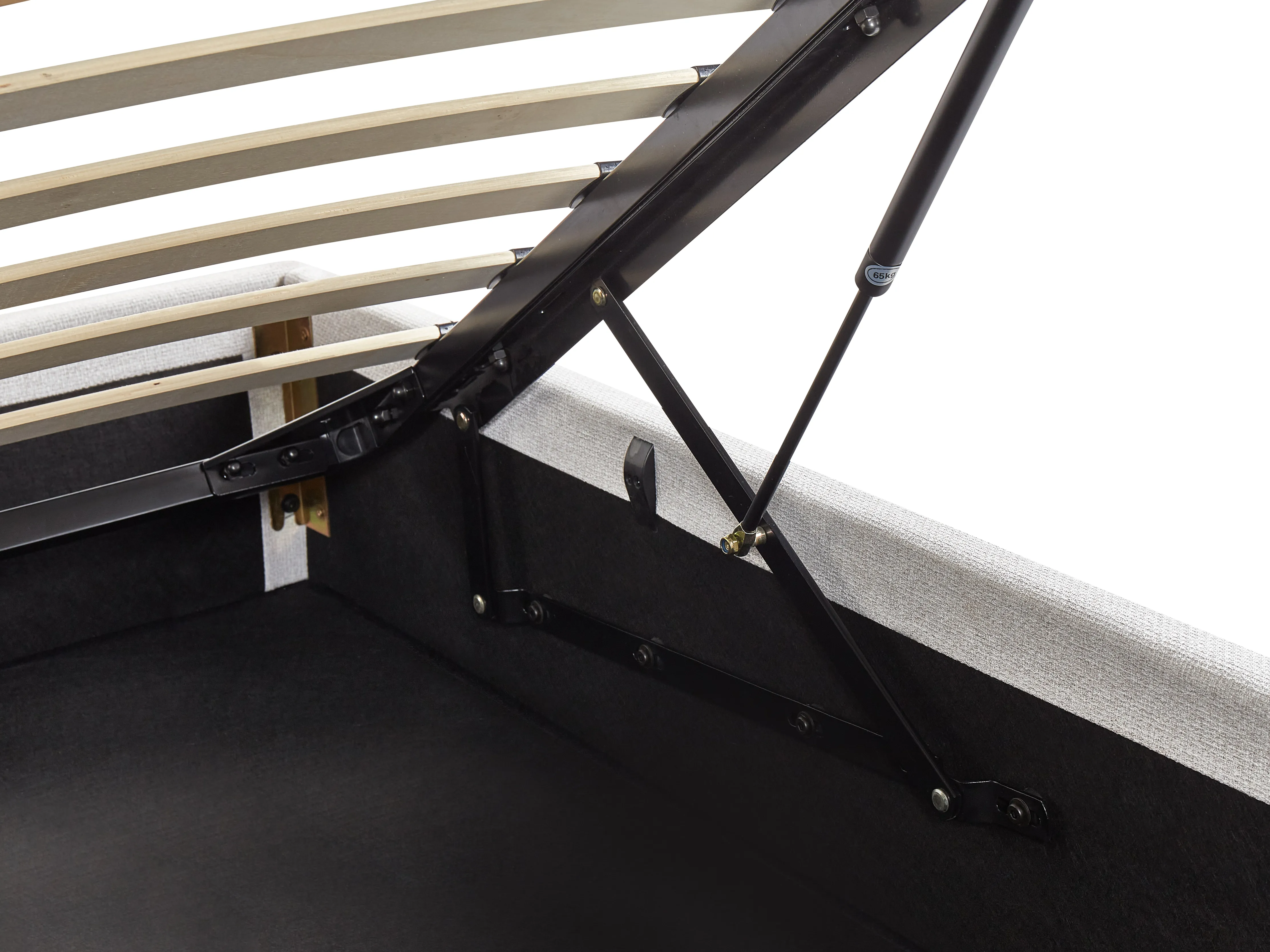 Opbergbed zonder hoofdbord Stof DINAN 90 x 200 cm Lichtgrijs