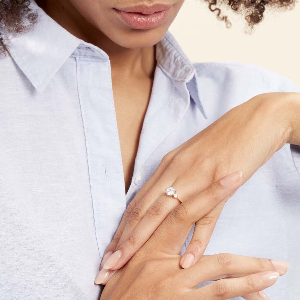 Bague Or Jaune Kesari Oxyde De Zirconium