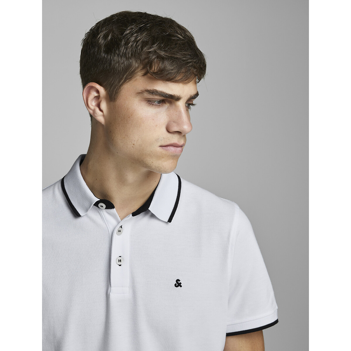 JACK & JONES<br>Camisa polo de manga curta em malha piqué
