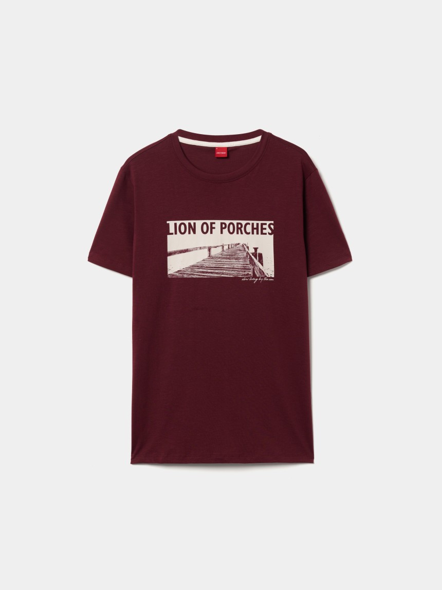 T-shirt de algodão com estampado