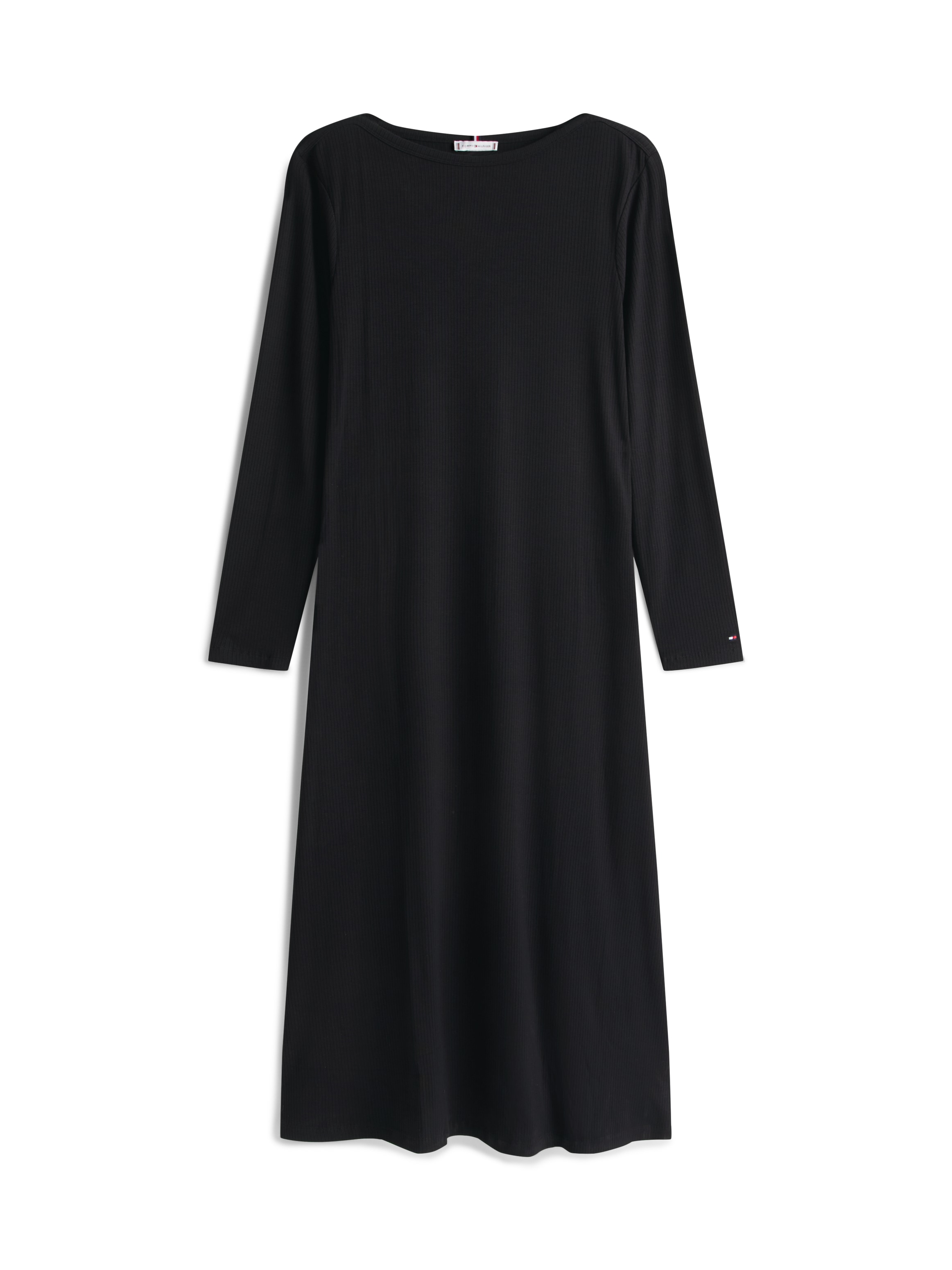 Tommy Hilfiger Curve A-Linien-Kleid »CRV 5X2 RIB FLARE MIDI DRESS LS« in grossen Grössen, in gerippter Struktur und ausgestellter Form