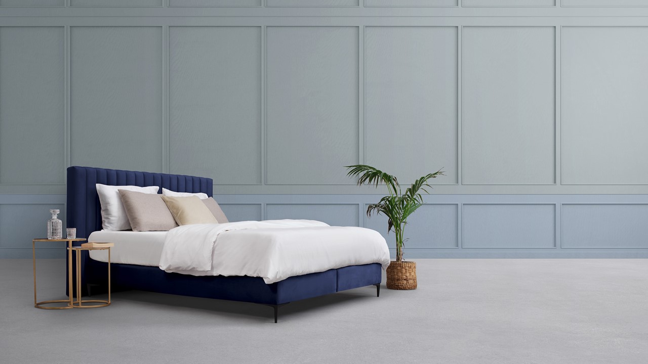 Matt Sleeps Boxspring Velvet stroken met matras Matt blauw