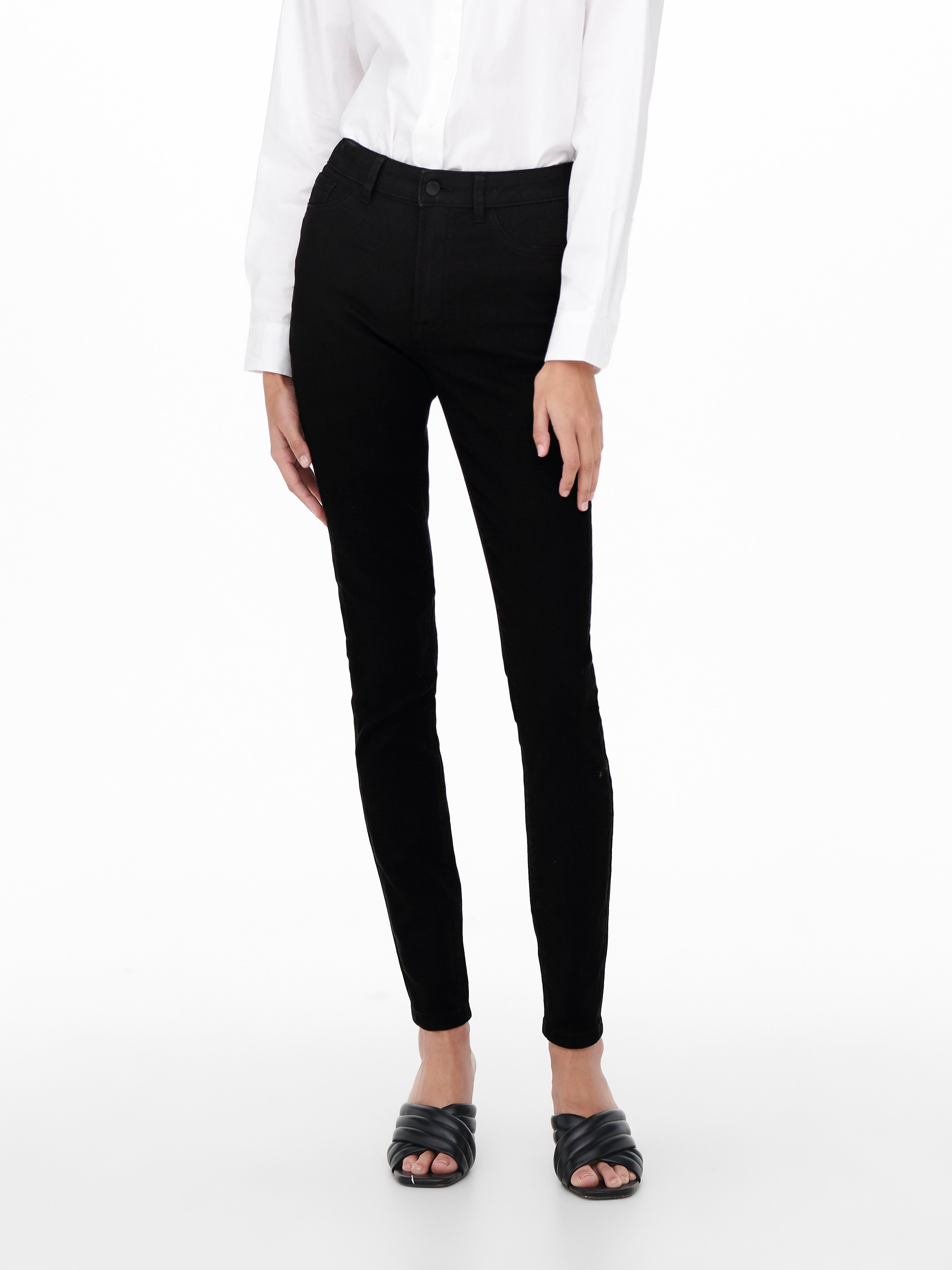 JDYTULGA Hohe Taille Skinny Fit Jeans Black