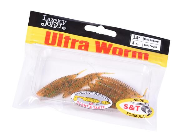 Leurre Souple Ultraworm Lucky John 5cm (9 pièces)