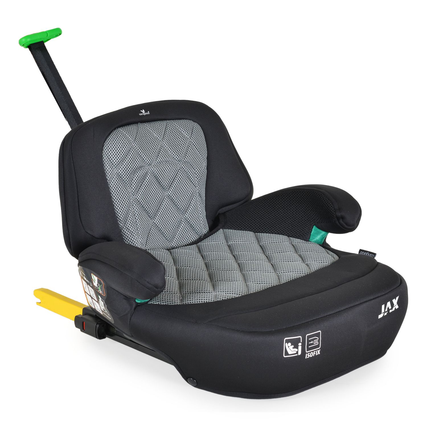Cangaroo Kindersitz Sitzerhöhung Jax i-Size 125-150cm Gruppe 3 Isofix Top Tether grau