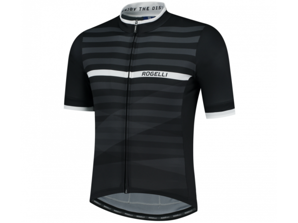 Rogelli Stripe Cykeltrøje, Black/White