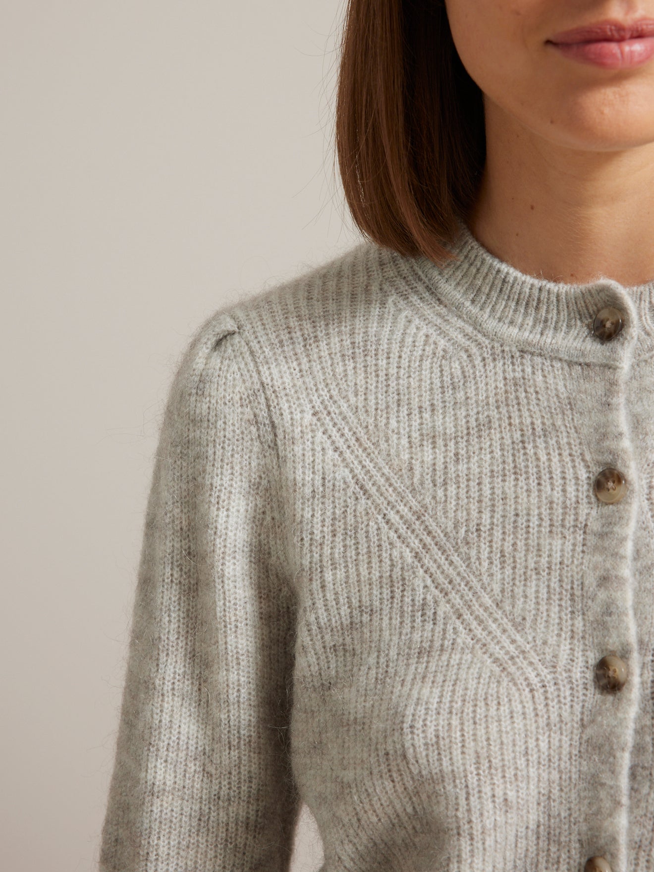 Gilet boutonné femme mélange mohair