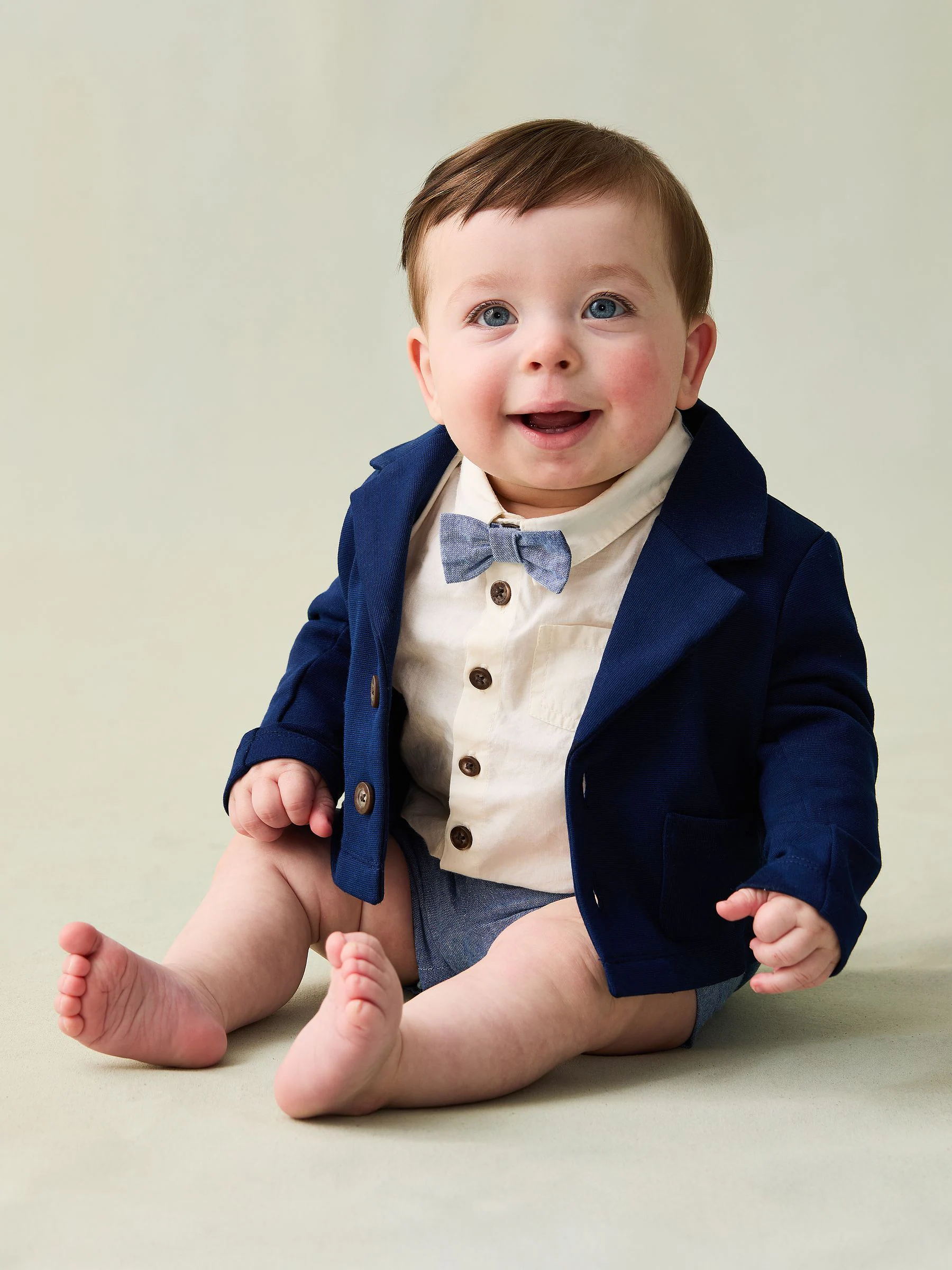 JoJo Maman Bébé 4-delige set van overhemd en broek met blazer en strik