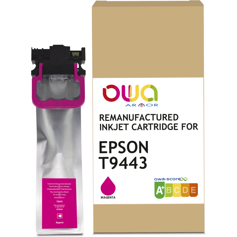 Cartouche d'encre remanufacturée OWA - standard - Magenta - pour EPSON T9443