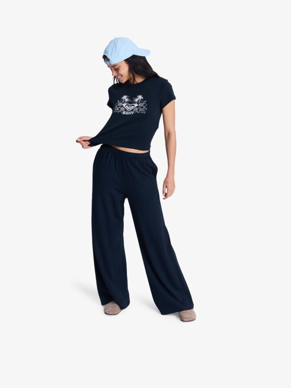 Beach Love T-shirt court Noir Femme