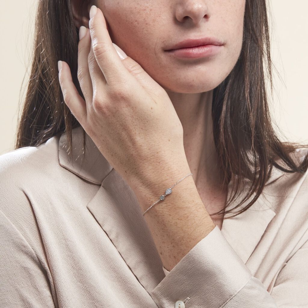 Bracelet Aletha Argent Blanc Oxyde De Zirconium