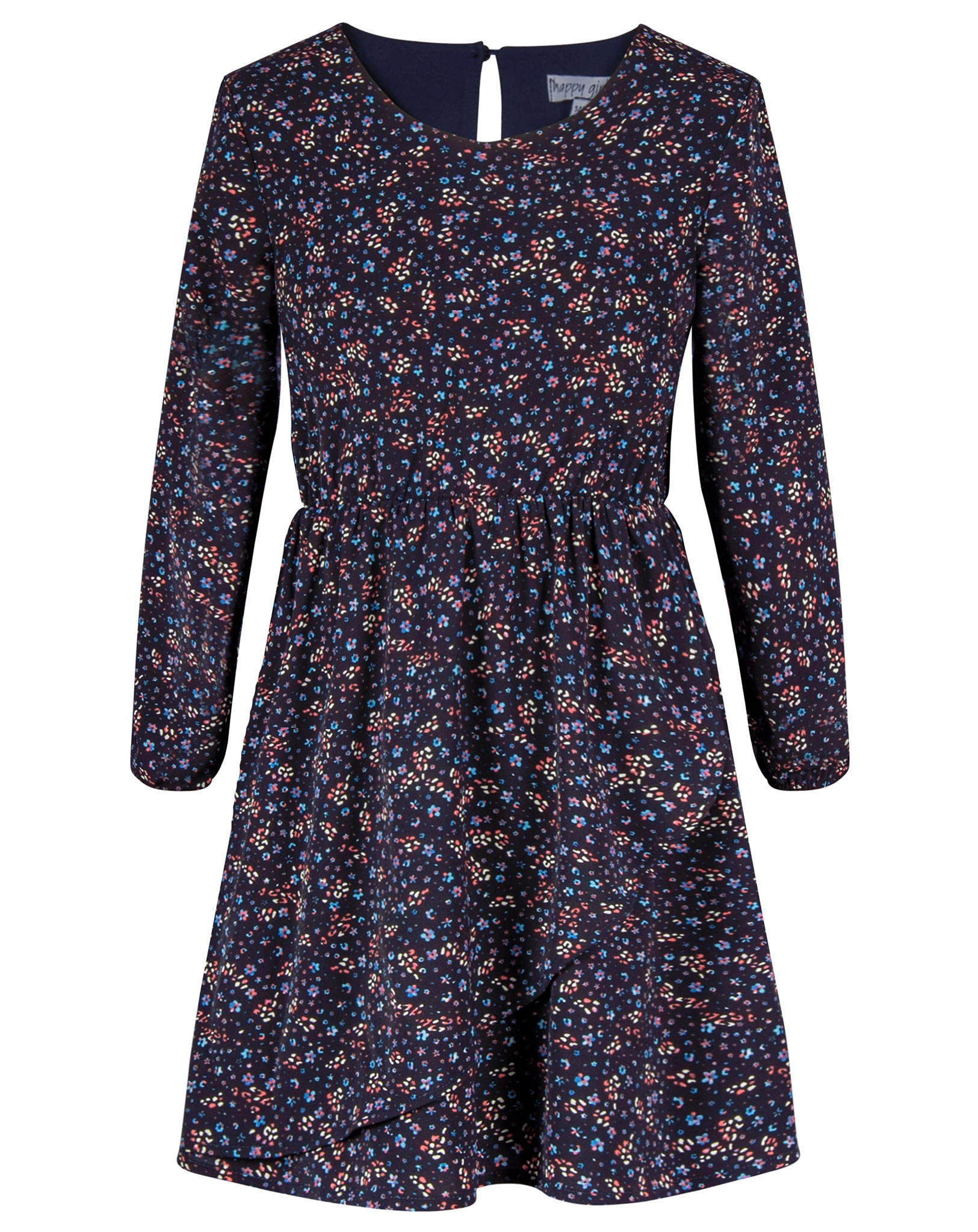 Langarmkleid STREUBLUMEN in navy