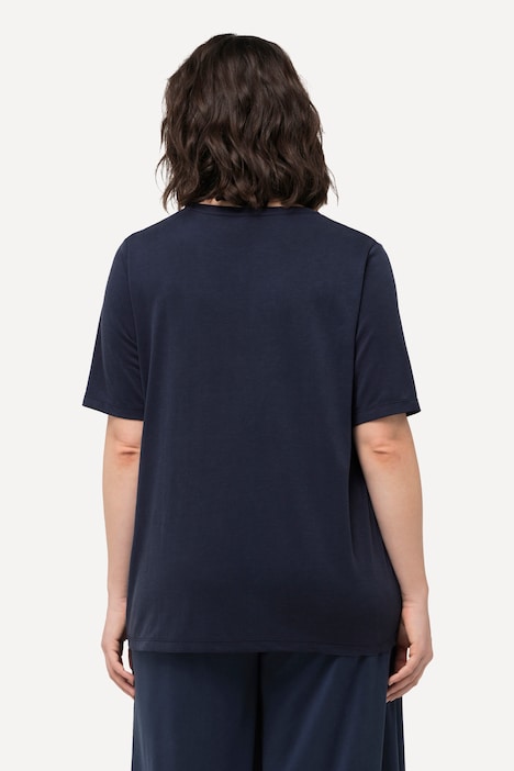 T-Shirt, Tunika-Ausschnitt, Halbarm, Modalmix