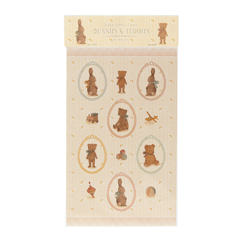 Maileg Stickerbogen Hasen und Teddys