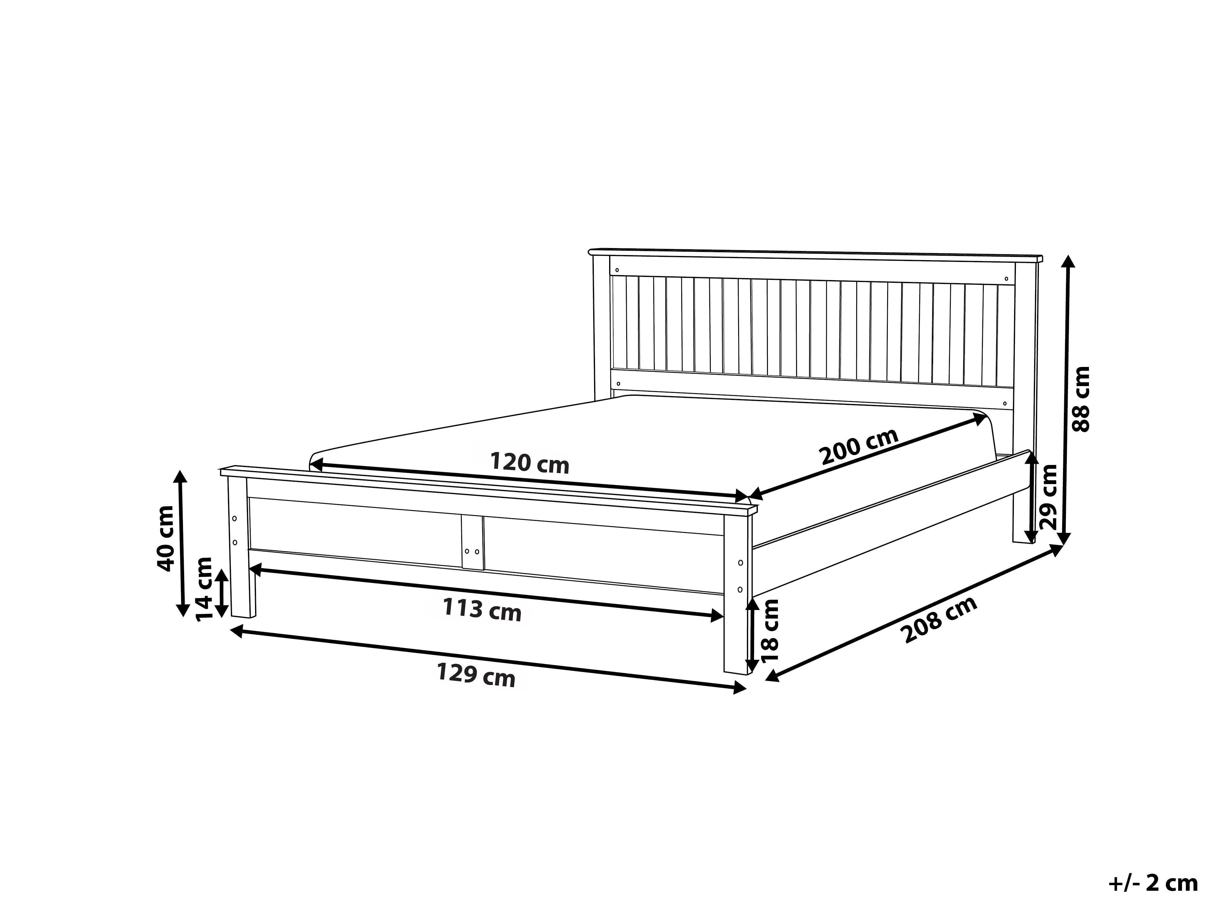 Bed Dennenhout MAYENNE 120 x 200 cm Wit