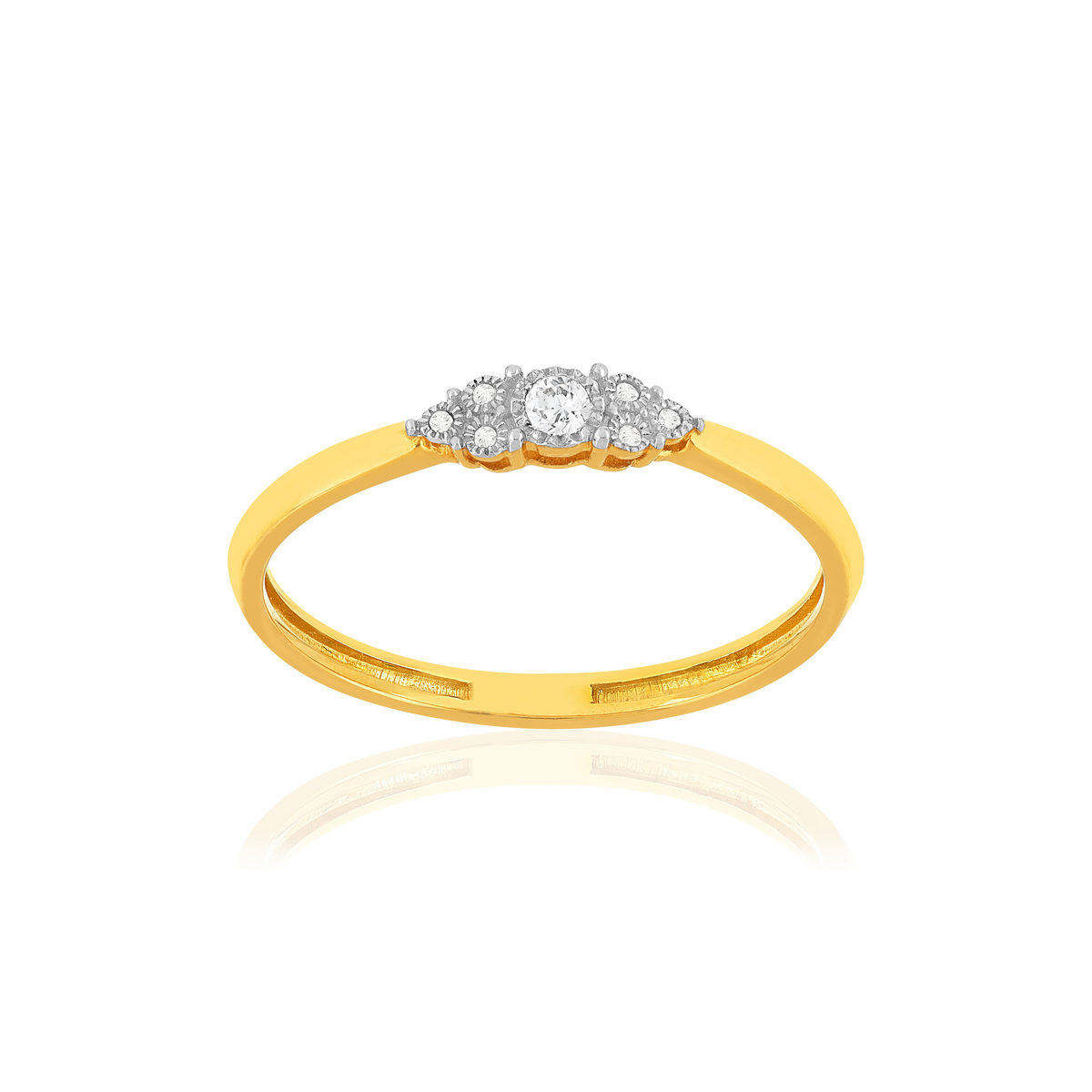 Bague or 375 2 tons diamants