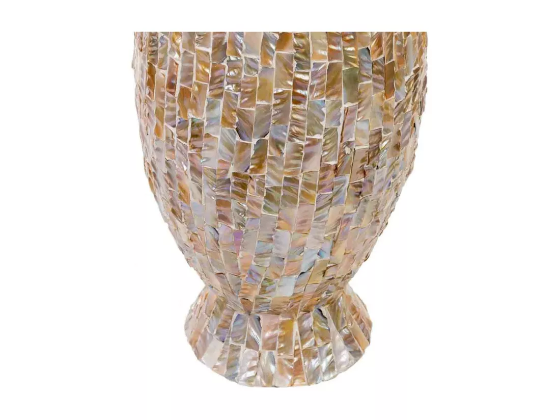Vase en nacre marron et bois D28x91h cm
