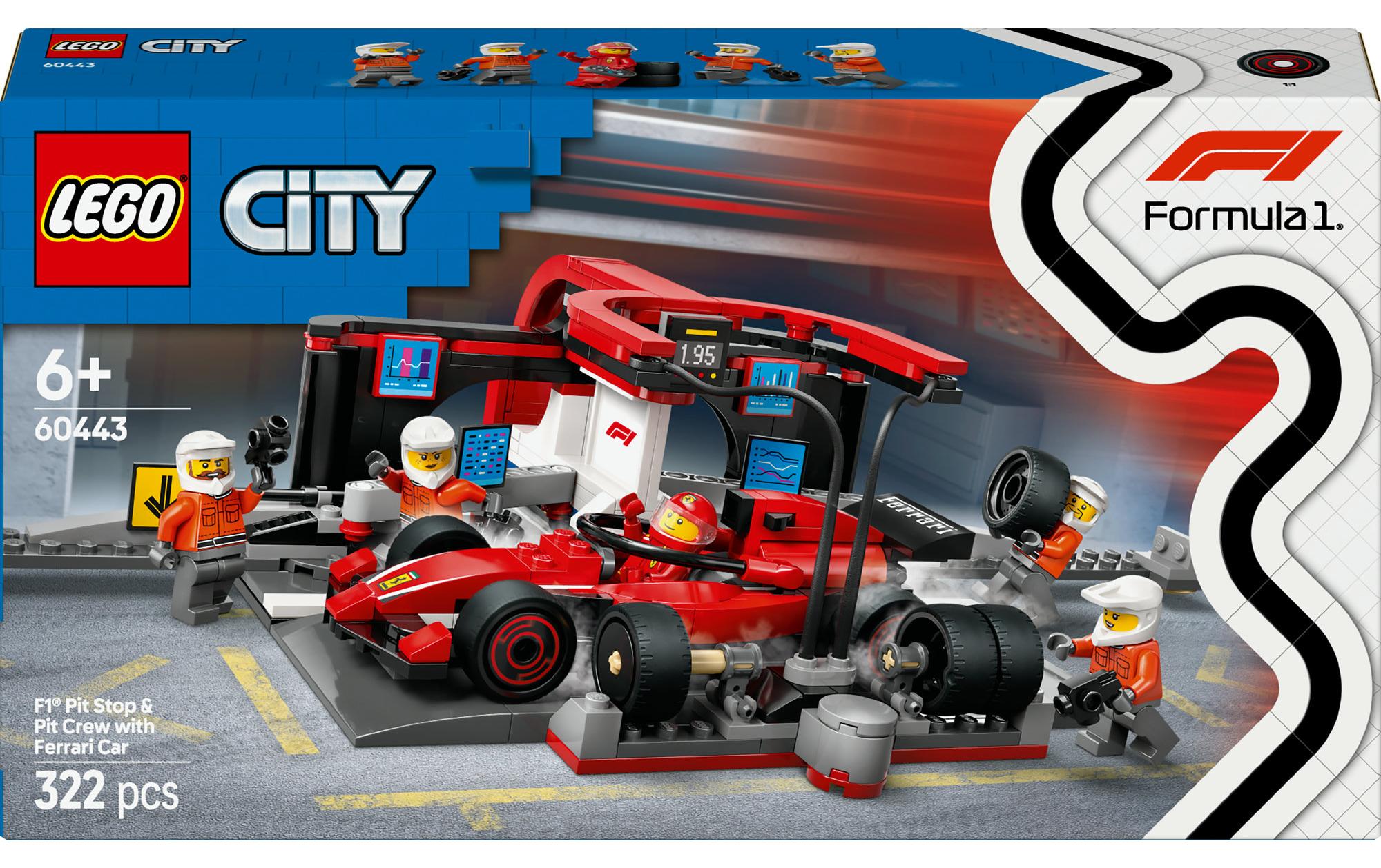 City Project Alicia 60443Konstruktions-Spielset mit F1 Ferrari für rasante Boxenstopps