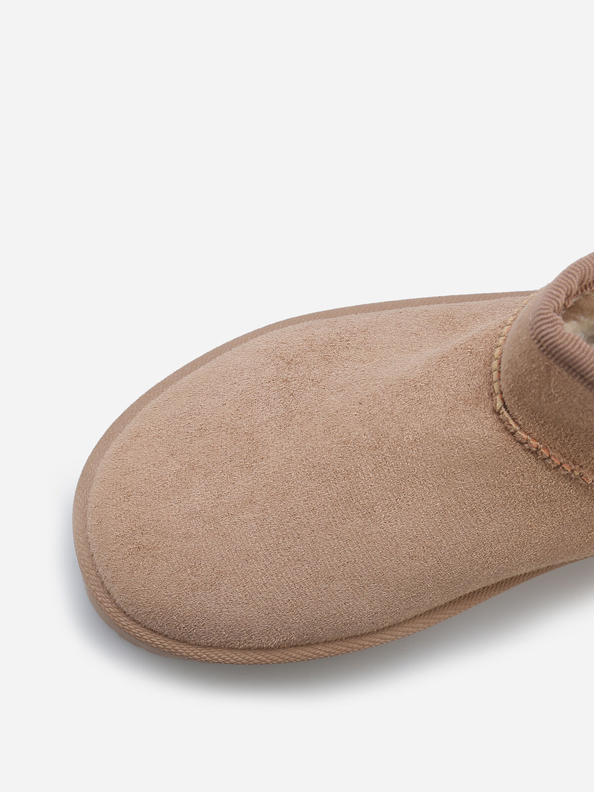Boots en suédine fourrées à plateforme- Taupe