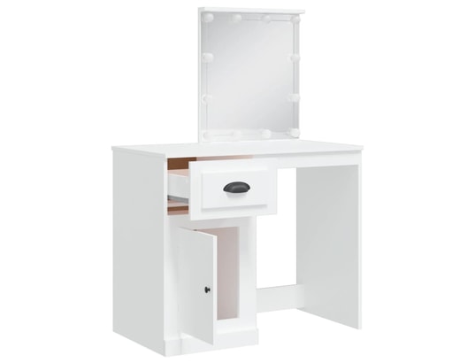 VIDAXL - Coiffeuse avec lumières led blanc 90x42x132,5 cm