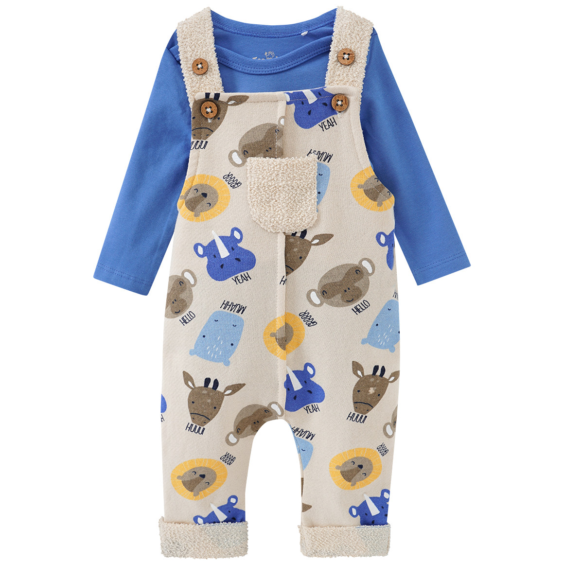 Topomini Newborn Strampler und Langarmbody im Set beige / blau