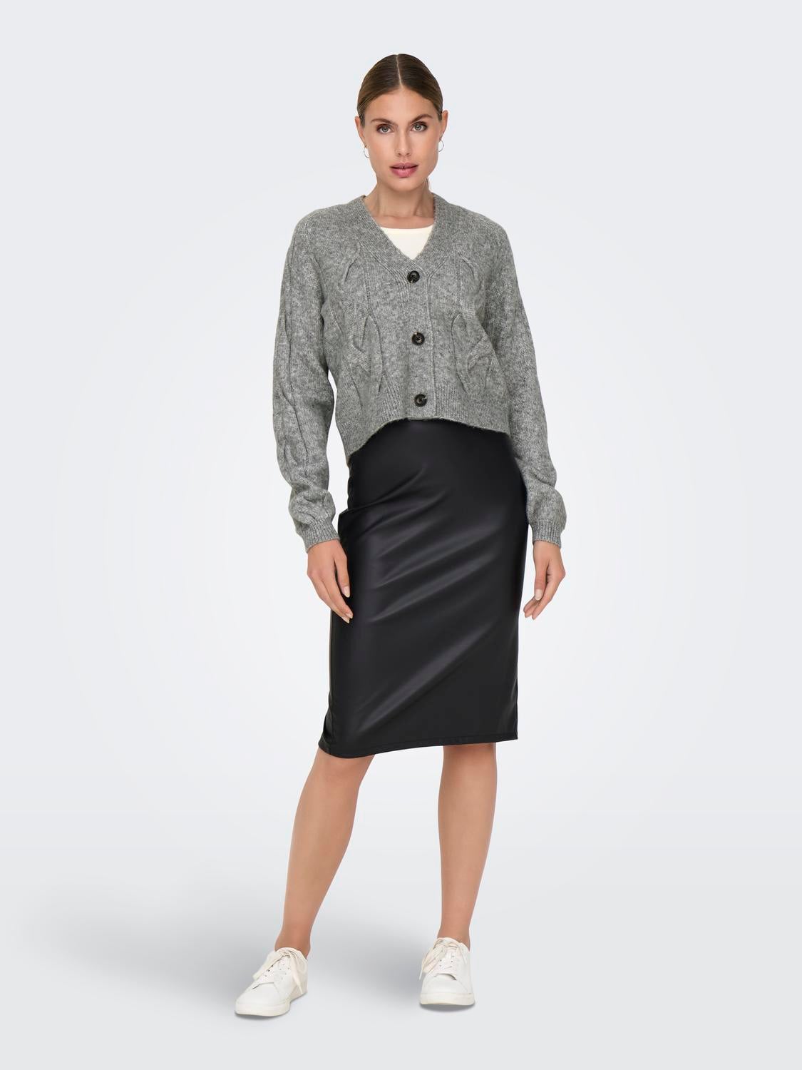 JDYSUSANNA Strickjacke Medium Grey Melange