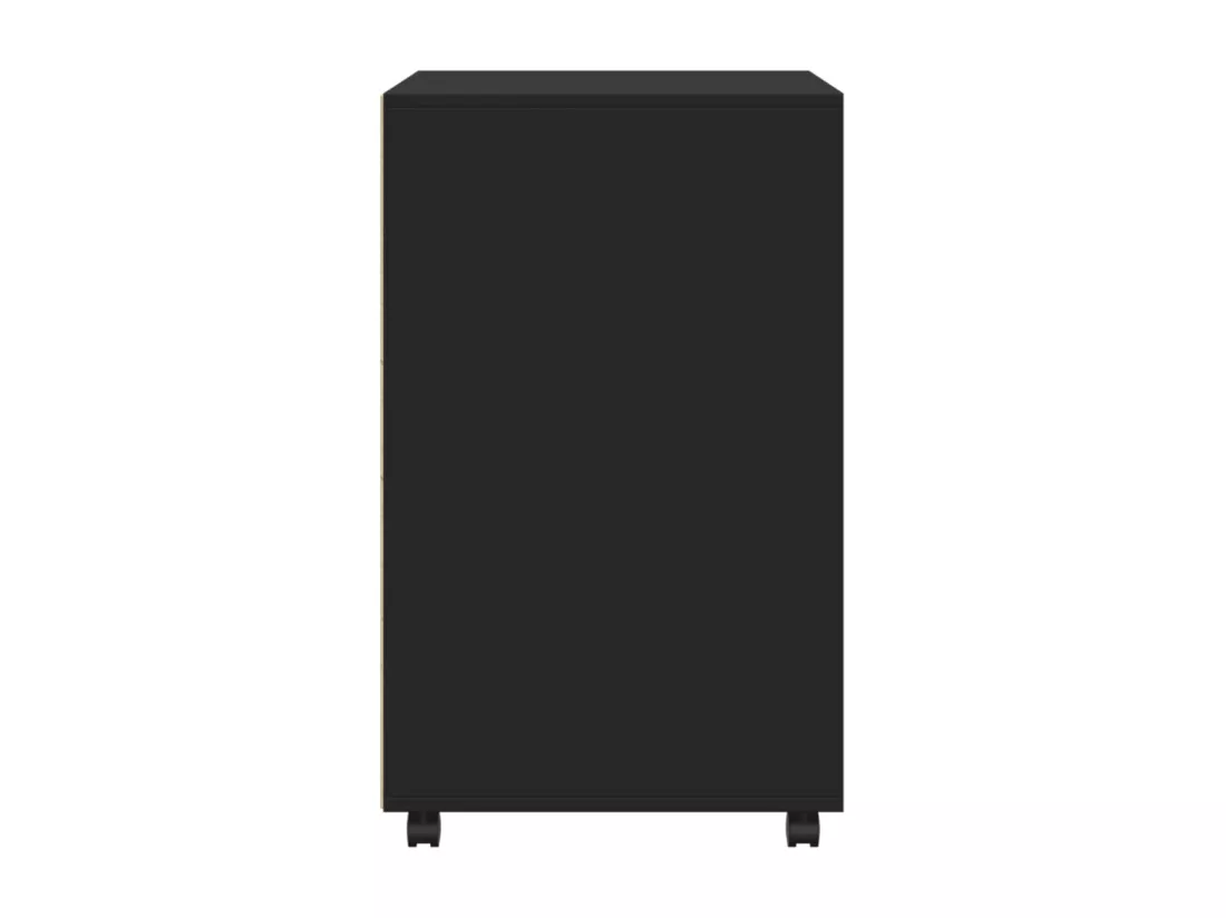 Armoire à roulettes noir 60x48x81 cm bois d'ingénierie