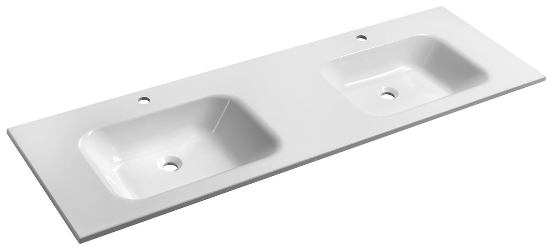 Sapho Areca wastafel met kraangat 160cm wit glans