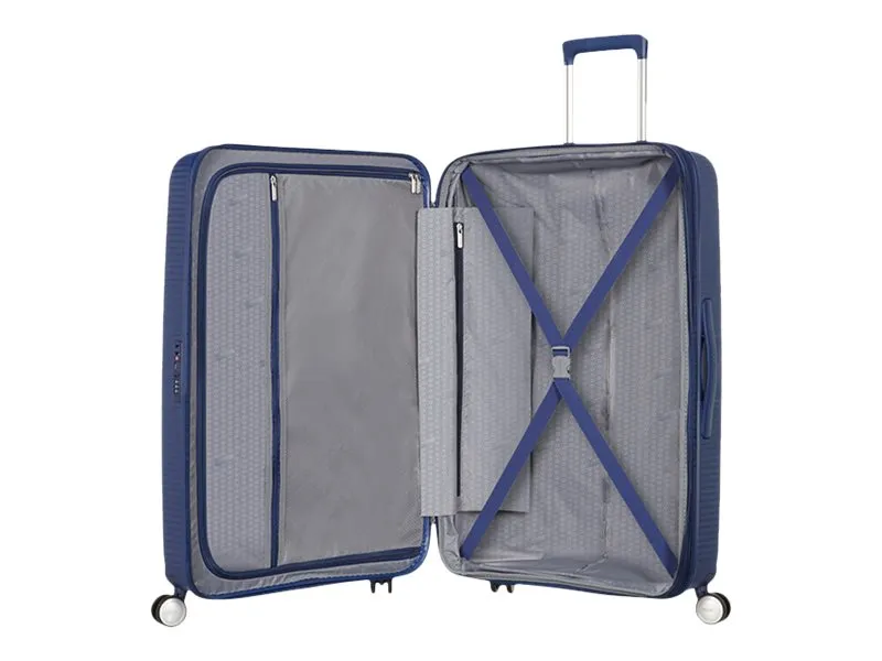 American Tourister Soundbox Spinner Expandable - Spinner 67 cm - hardside - polypropylen - midnatsmarineblå