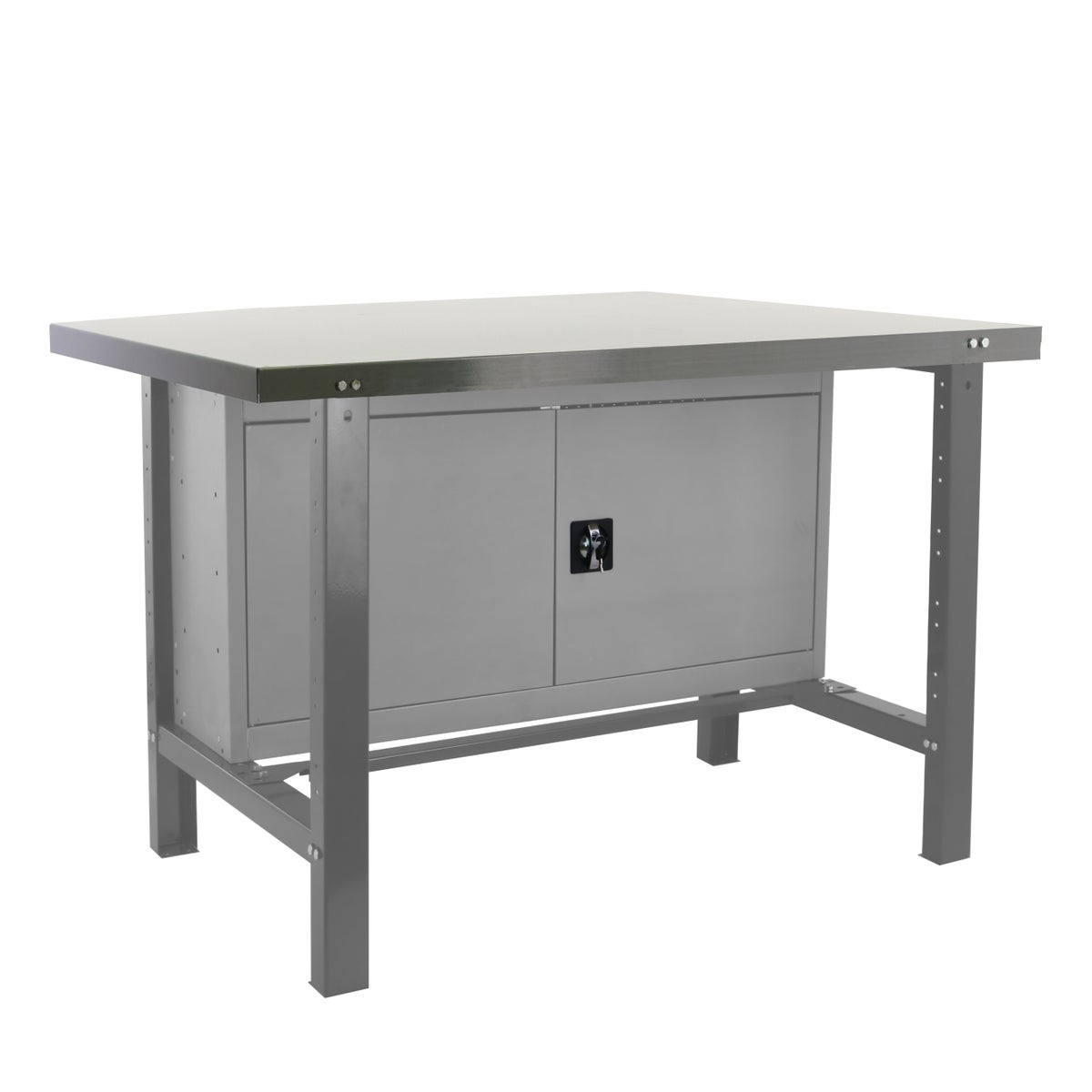 PROREGAL Buffalo Metalen werkbank met kast, afmetingen (H x B x D): 83 x 120 x 73 cm, draagvermogen: 600 kg, grijs
